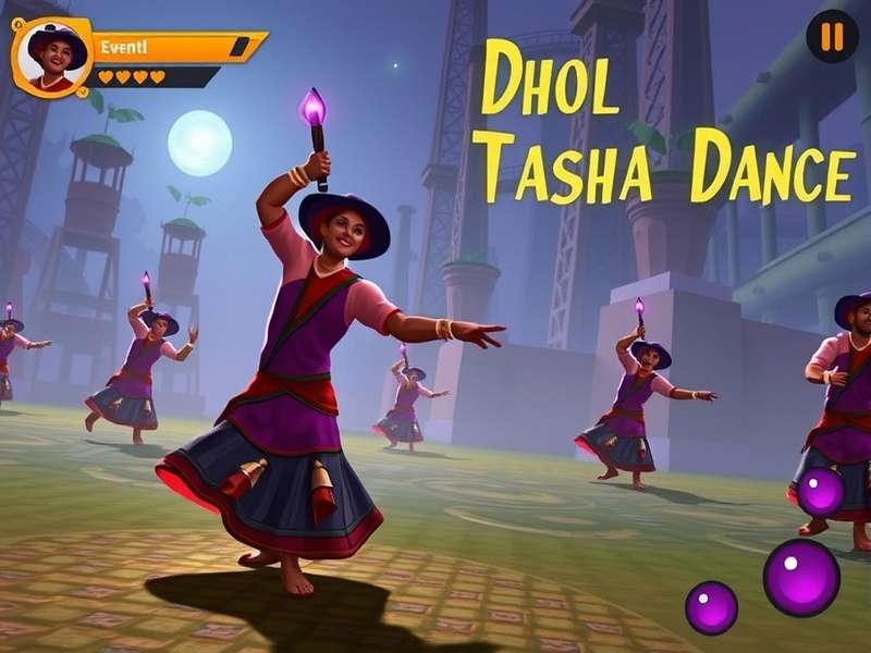 Dhol Tasha Dance Gameplay Screen